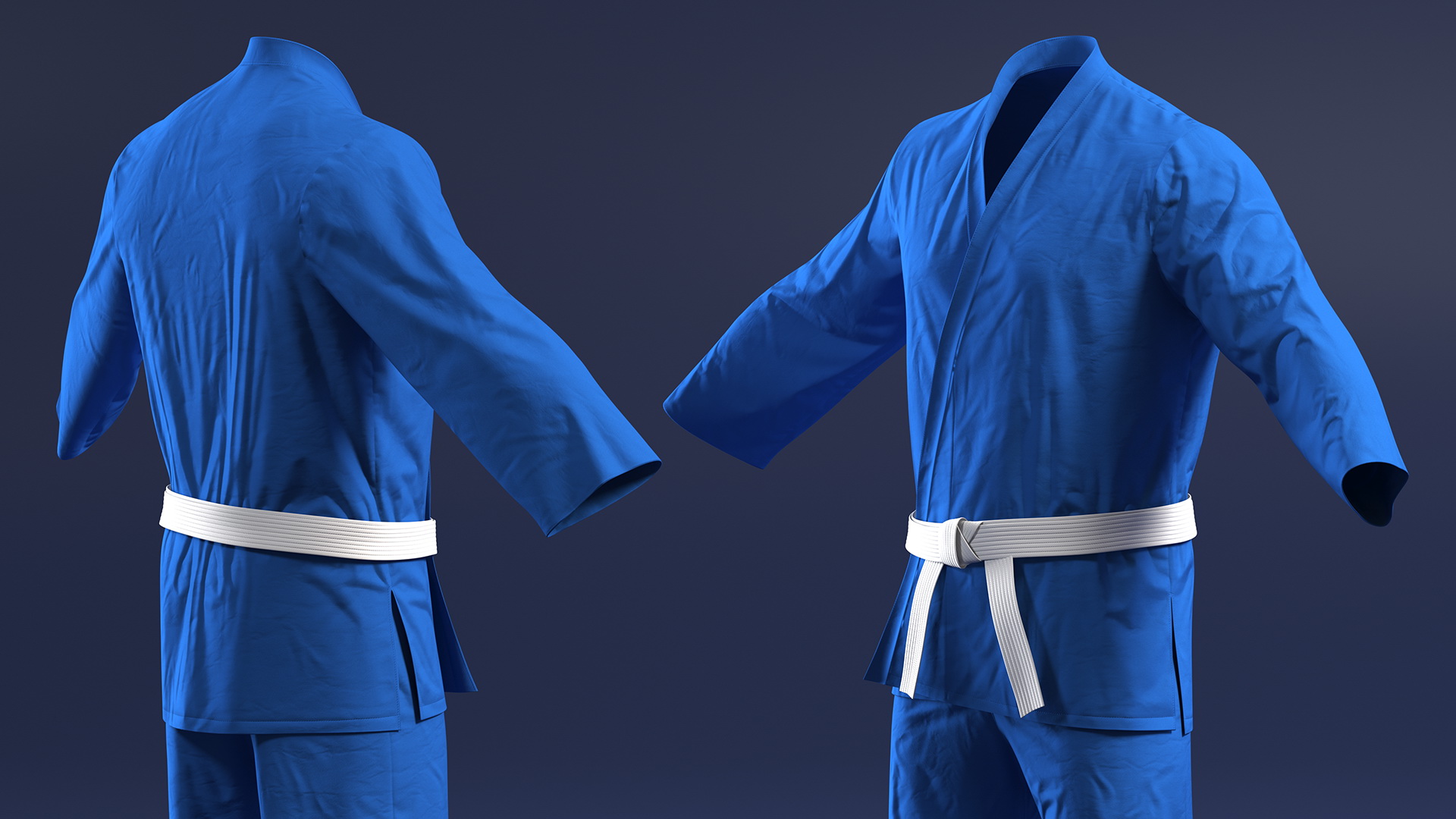 Karate Uniform Blue 3D model