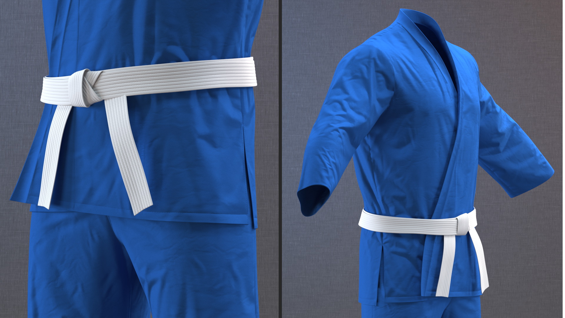 Karate Uniform Blue 3D model