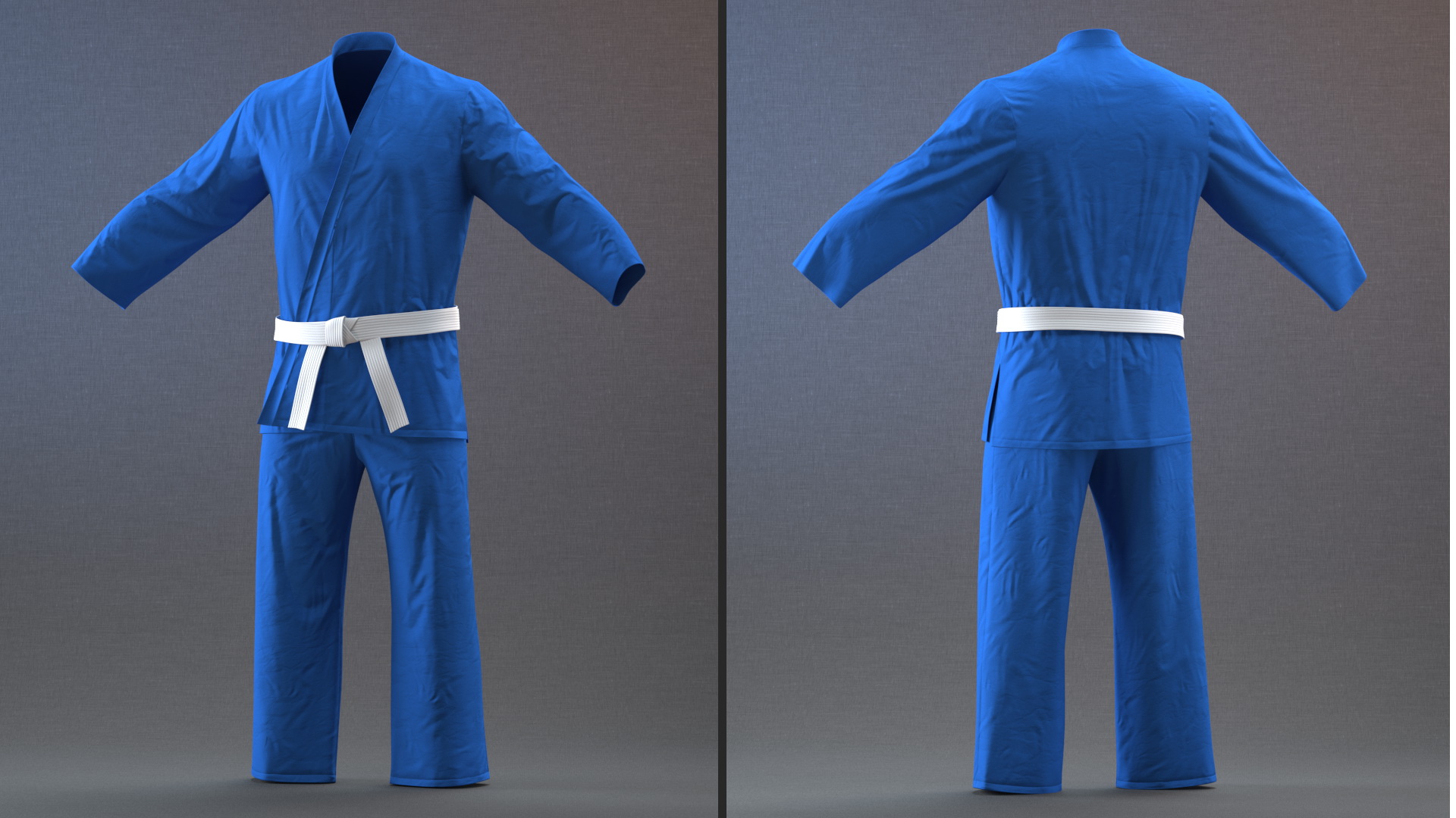 Karate Uniform Blue 3D model