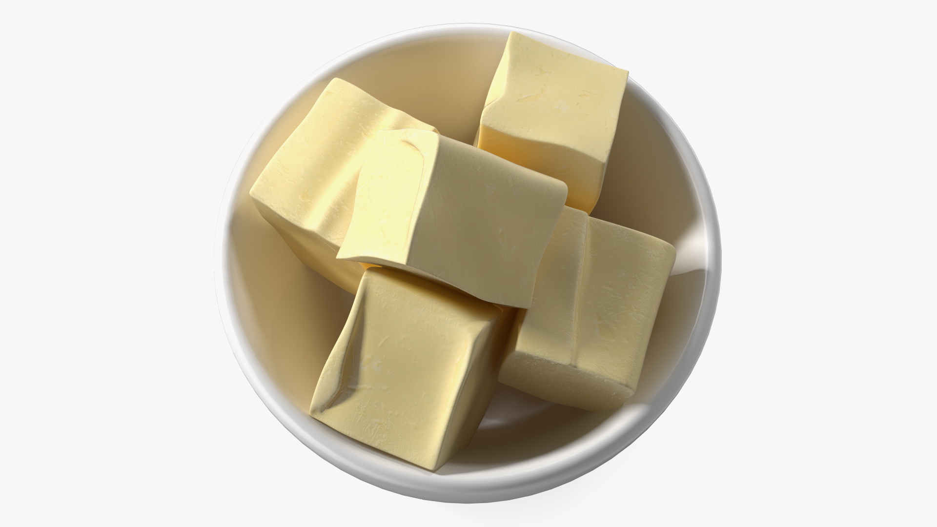 3D Butter Pieces in Bowl