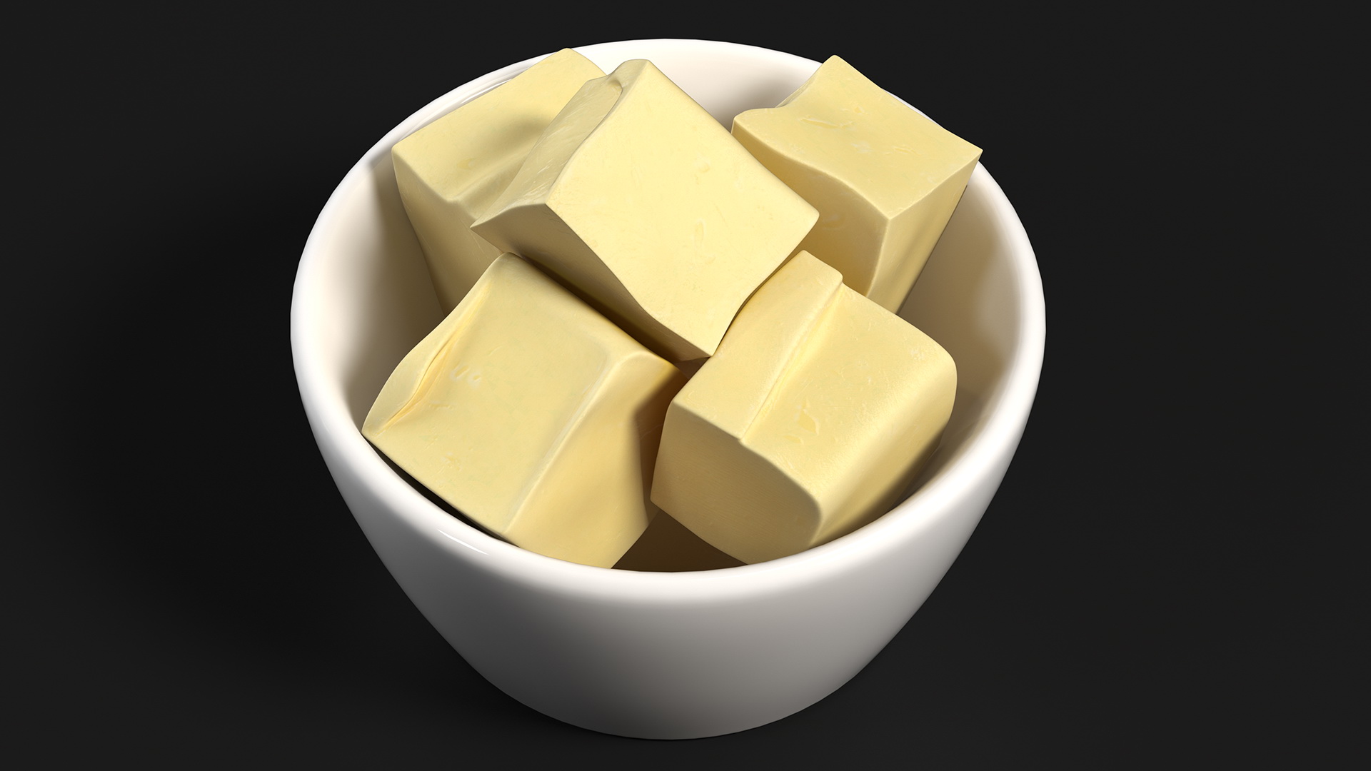 3D Butter Pieces in Bowl