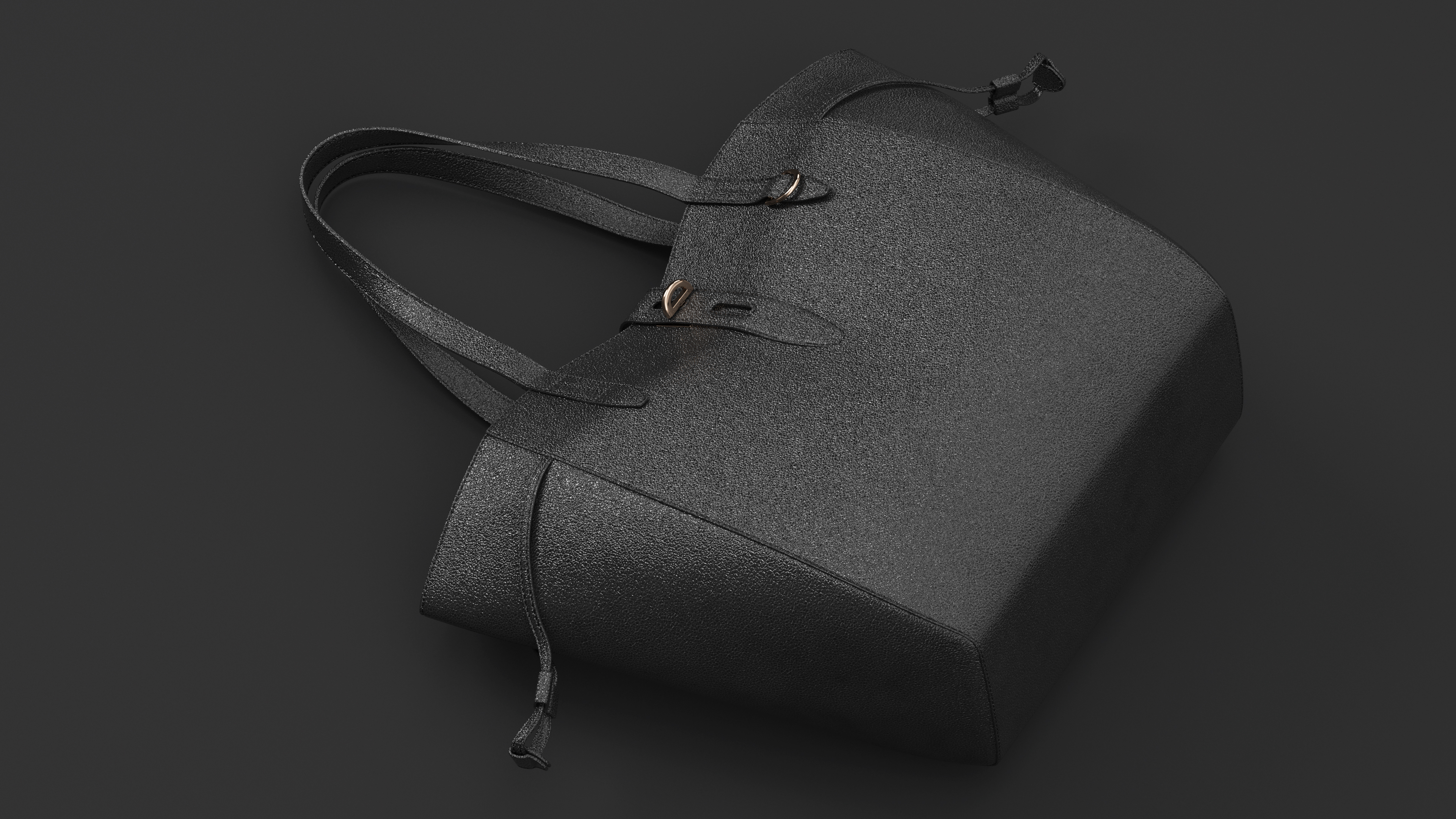 Black Shopper Tote Bag 3D