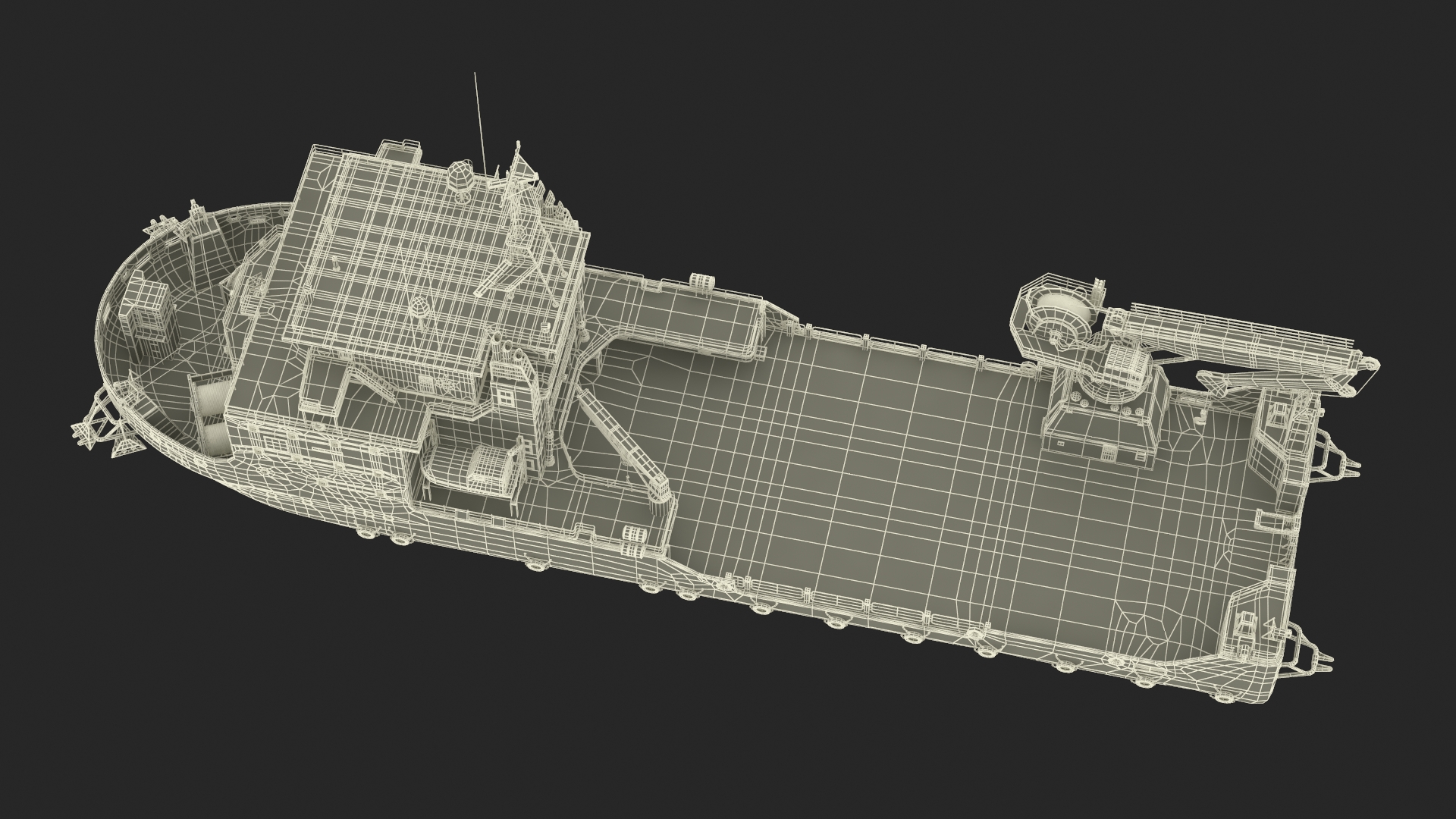 3D Construction Vessel Bourbon Enterprise Blue model