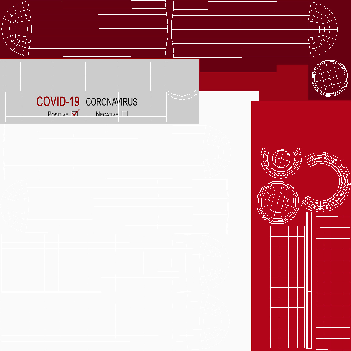 3D Full Test Tube Rack with Positive Covid 19 Tests model