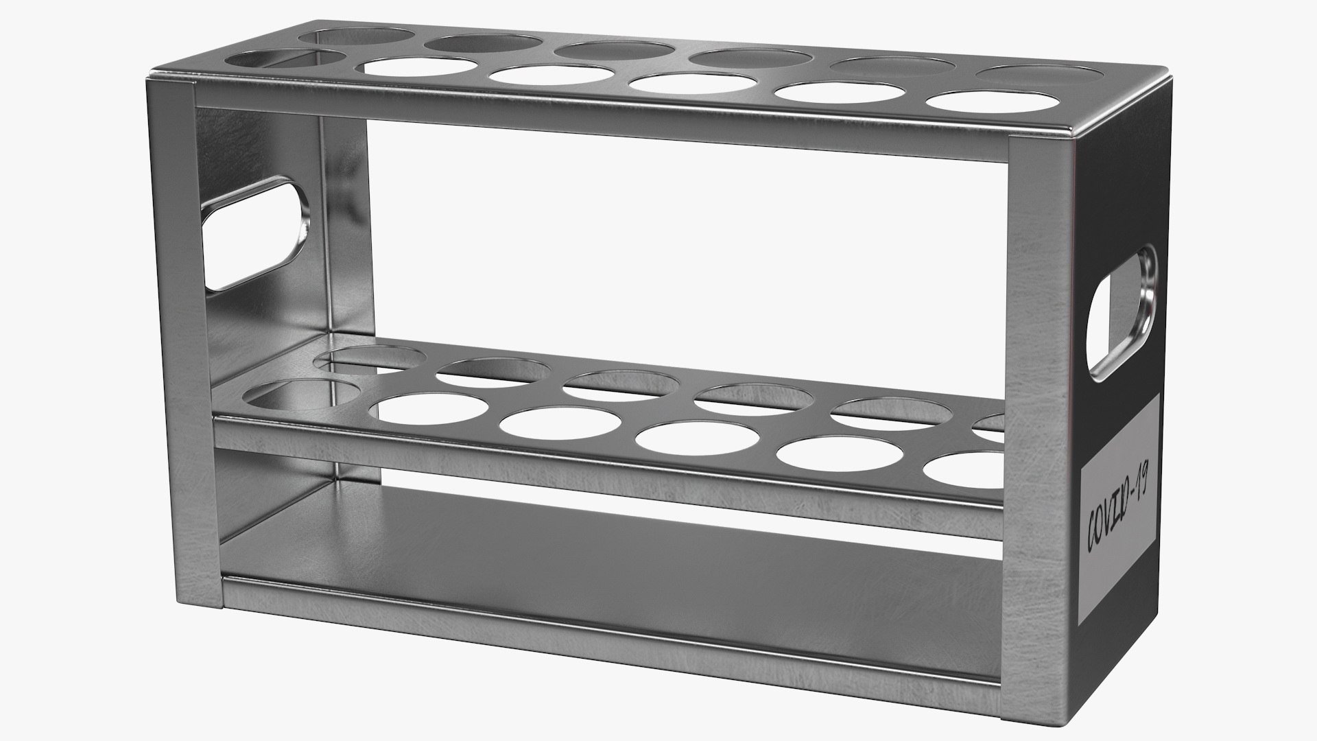 3D Full Test Tube Rack with Positive Covid 19 Tests model