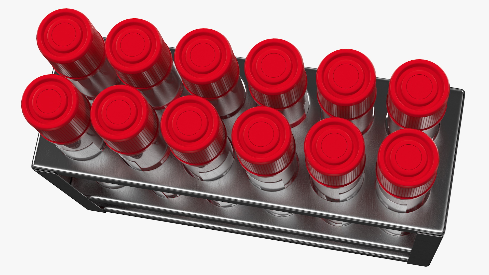 3D Full Test Tube Rack with Positive Covid 19 Tests model