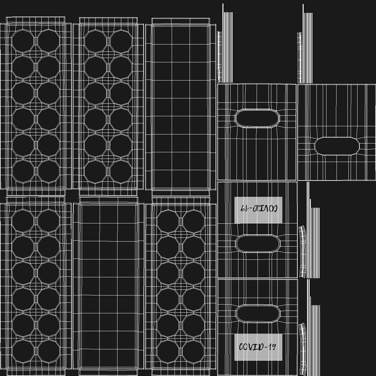 3D Full Test Tube Rack with Positive Covid 19 Tests model