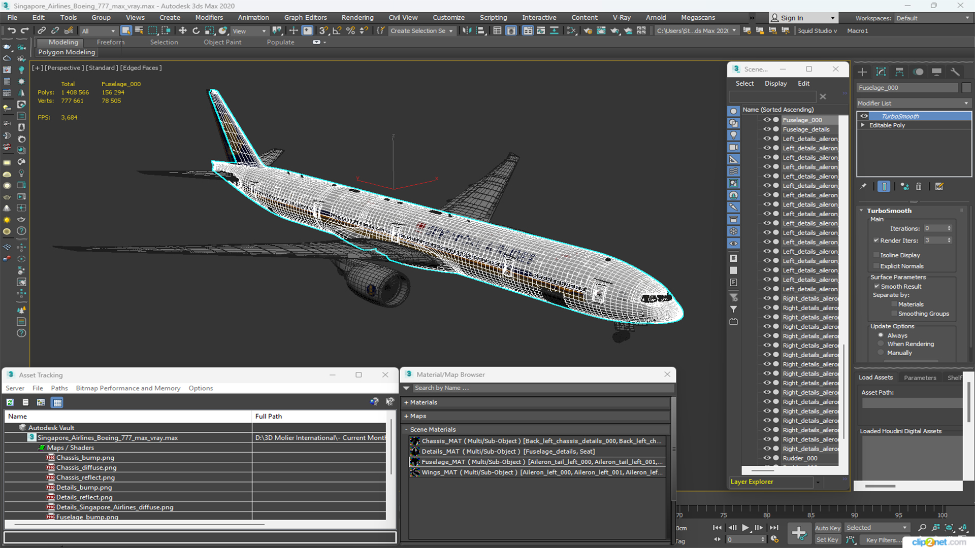 Singapore Airlines Boeing 777 3D model