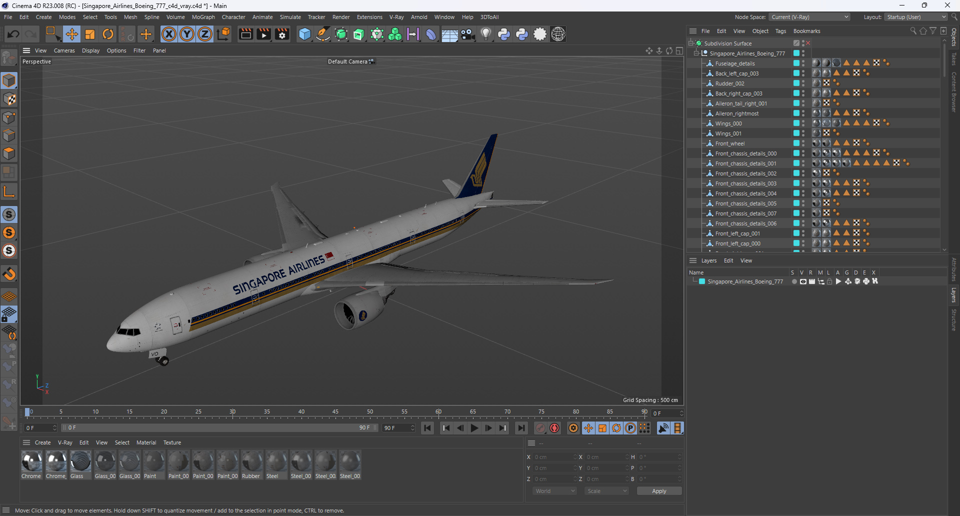 Singapore Airlines Boeing 777 3D model