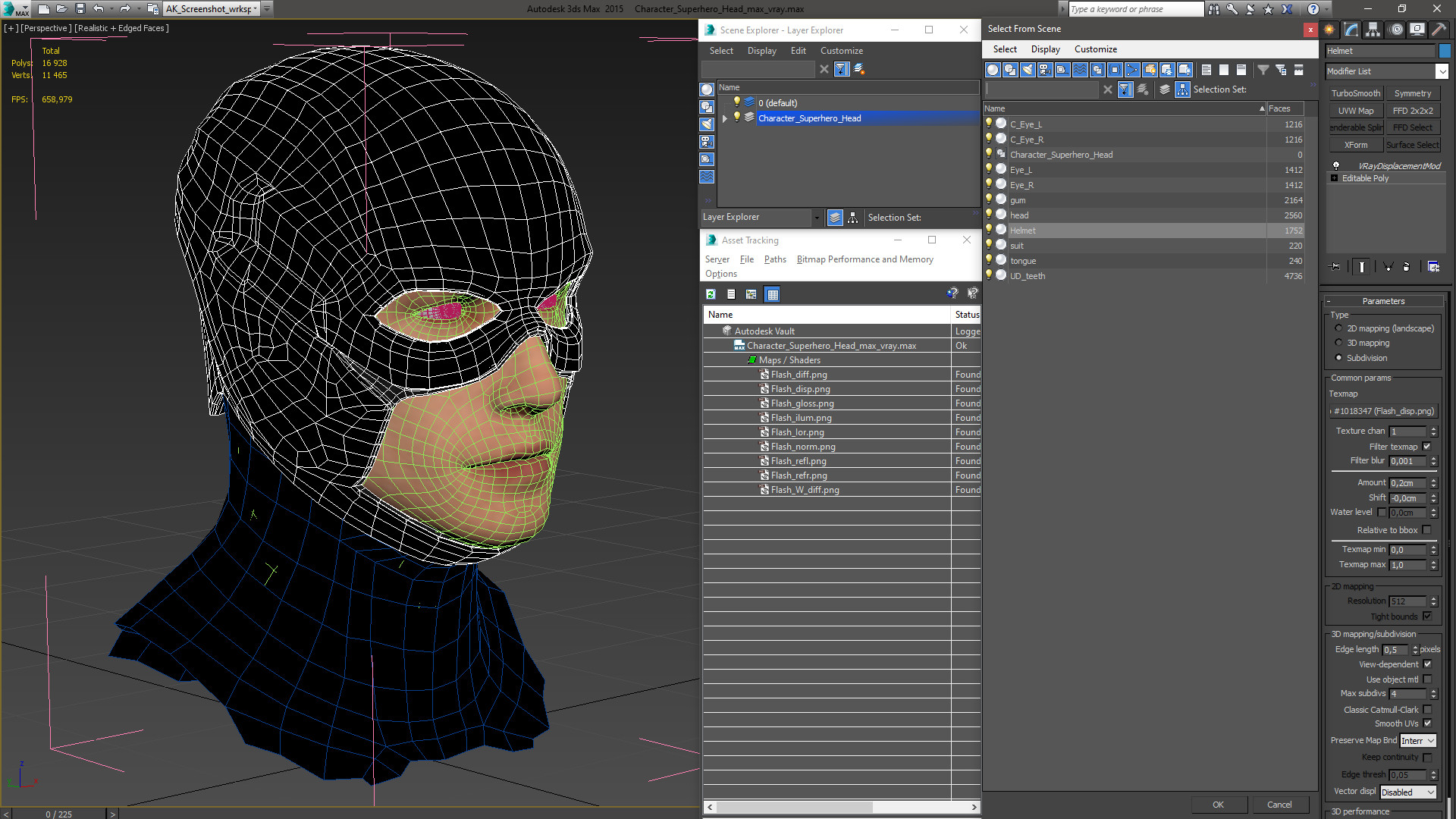 Character Superhero Head 3D model