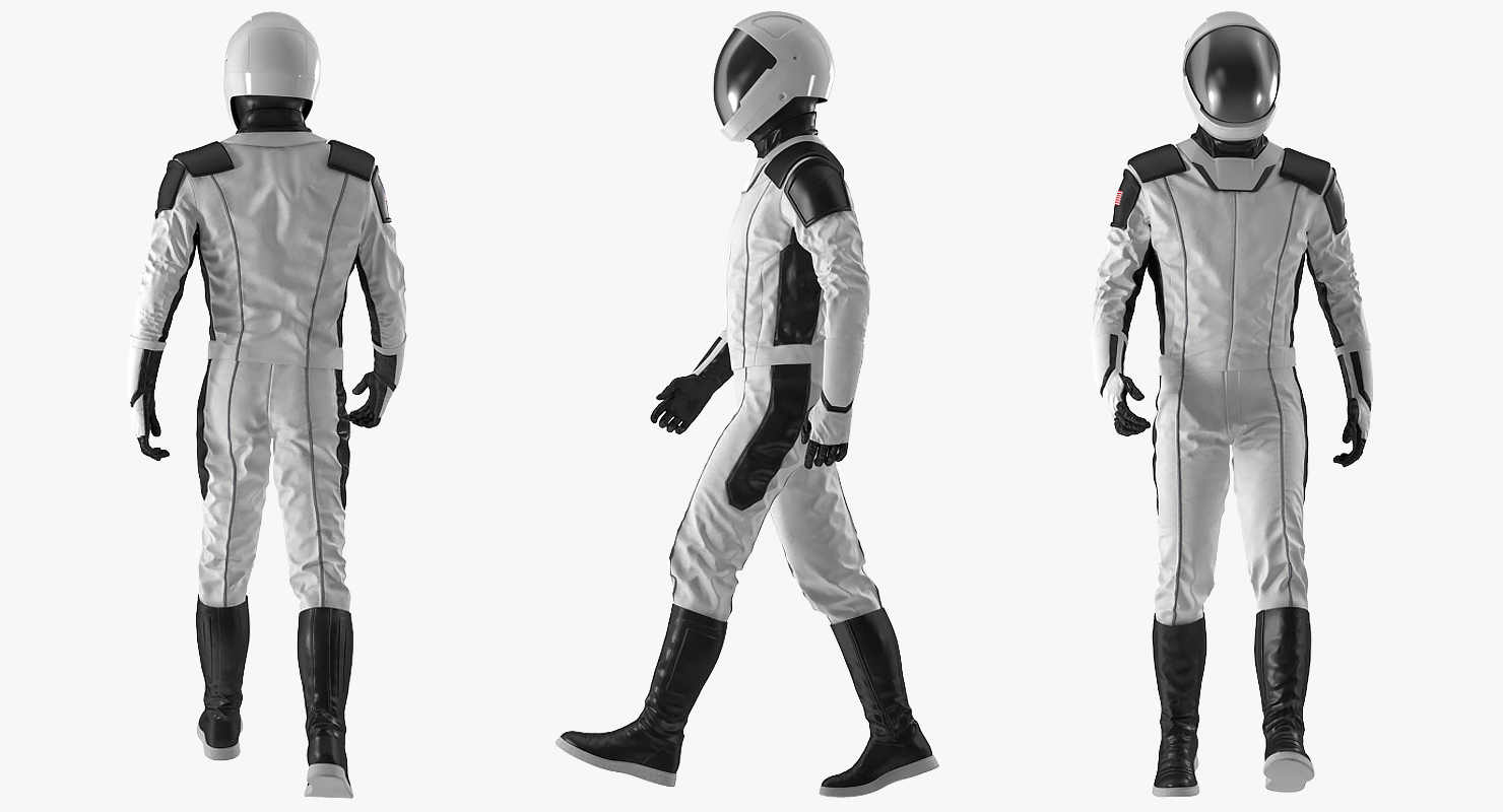 Futuristic Astronaut Space Suit Walking Pose 3D model