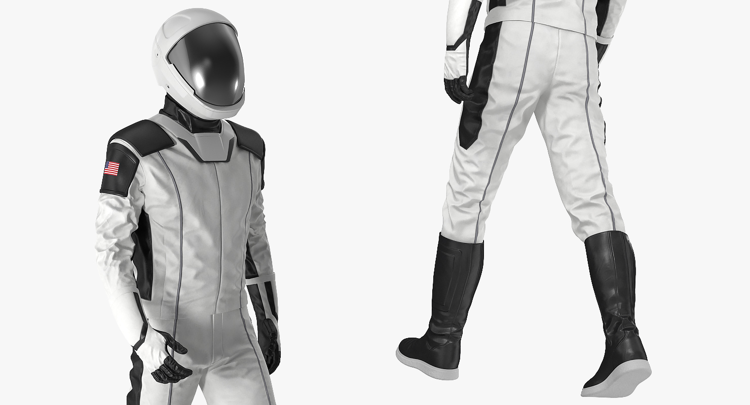 Futuristic Astronaut Space Suit Walking Pose 3D model