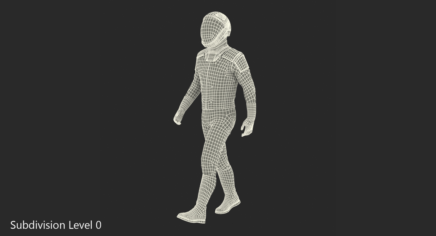 Futuristic Astronaut Space Suit Walking Pose 3D model