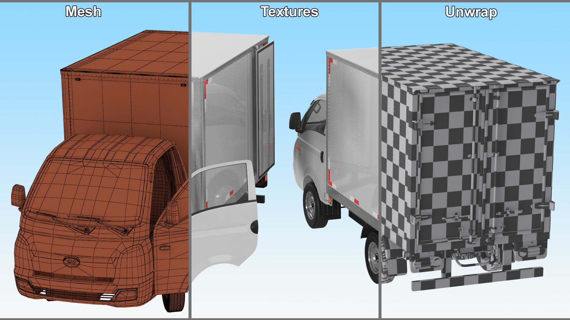 3D Mini Truck Hyundai HR 2023 Refrigerator Rigged