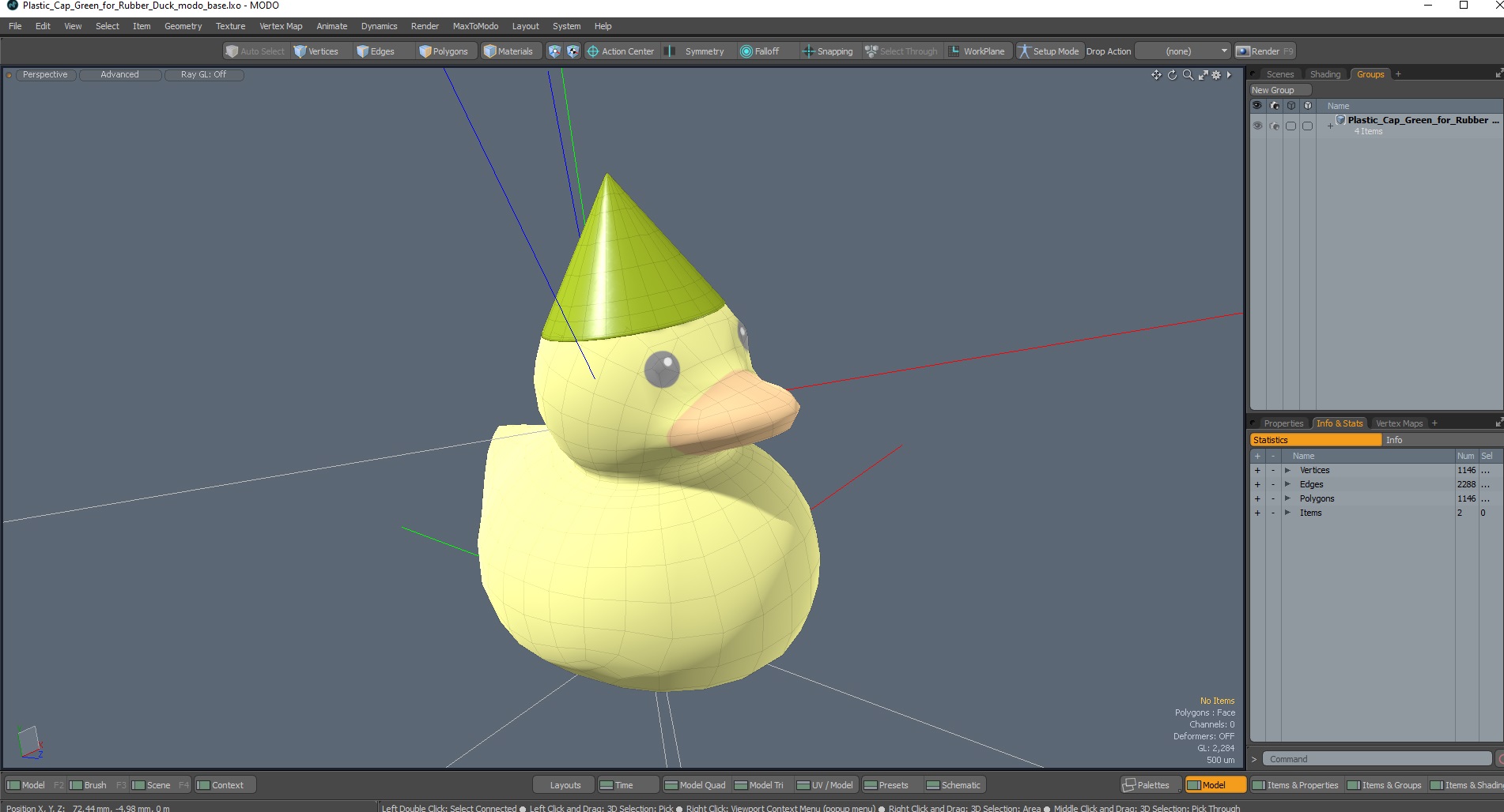 3D Plastic Cap Green for Rubber Duck model