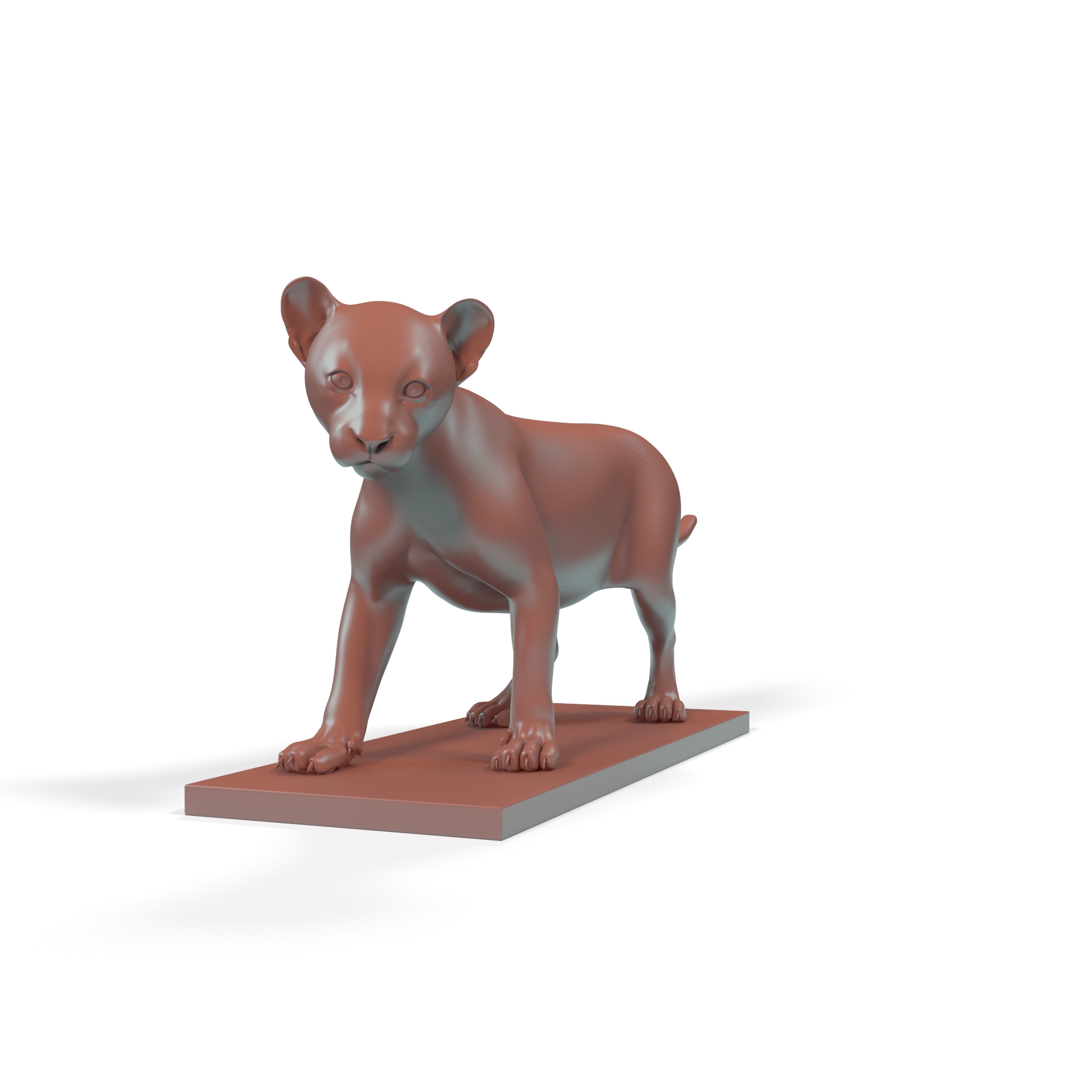 3D model Marble Bronze Lion Cub Sculpture for 3D Print