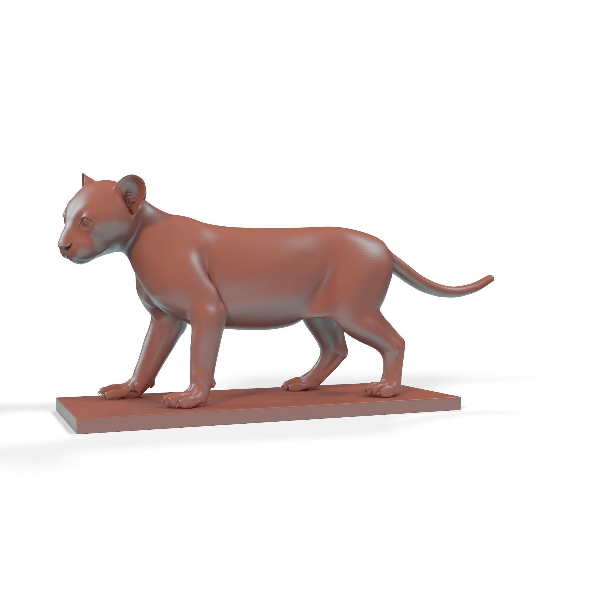 3D model Marble Bronze Lion Cub Sculpture for 3D Print