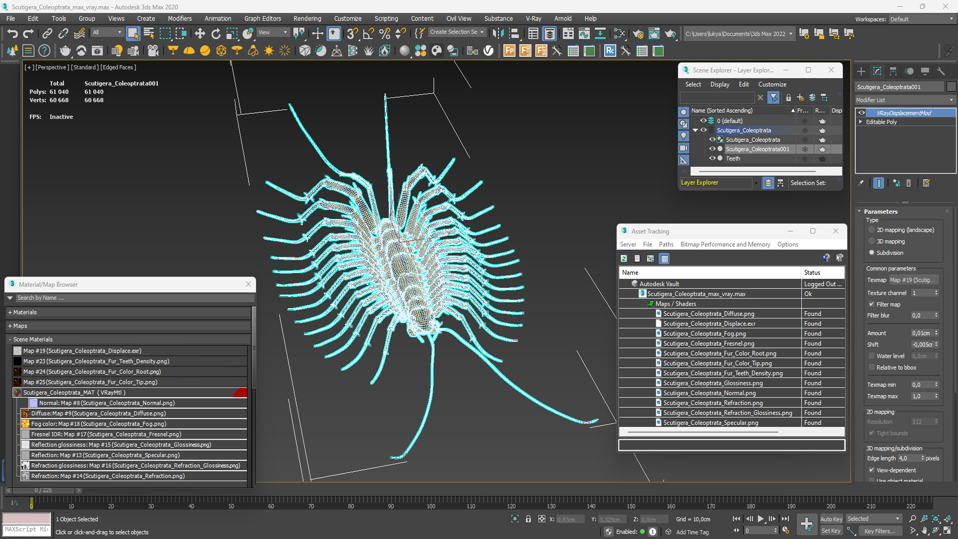 3D Scutigera Coleoptrata