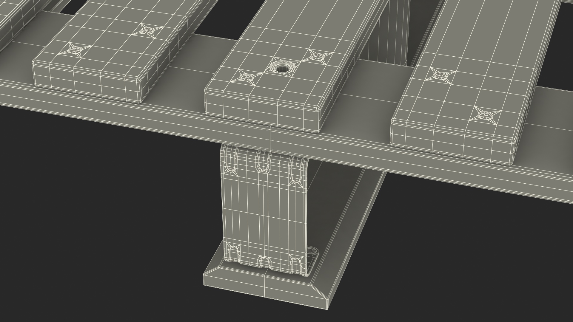 3D model Wooden EPAL Euro 7 Half Pallet