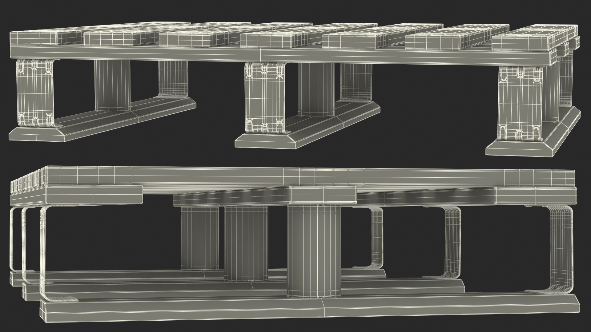 3D model Wooden EPAL Euro 7 Half Pallet