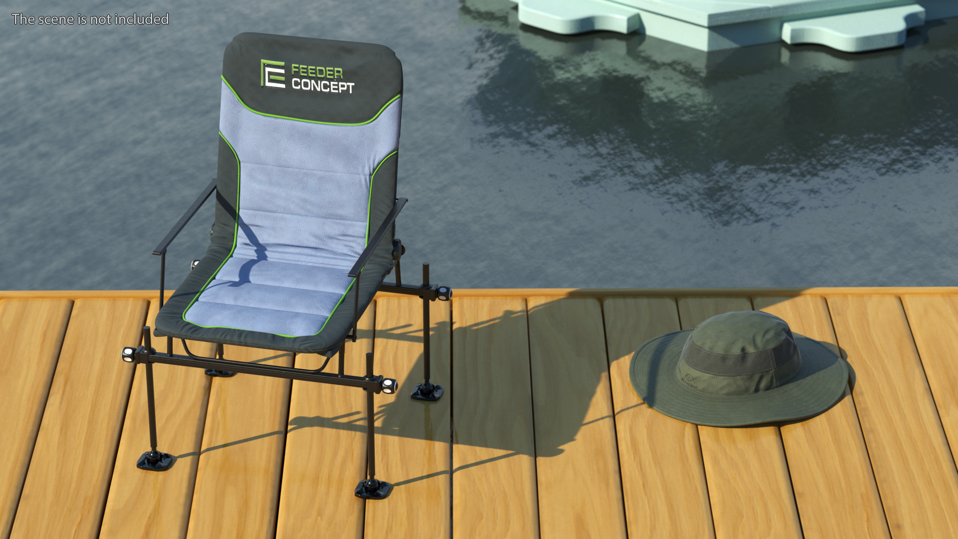 Portable Folding Angler Chair Blue 3D model