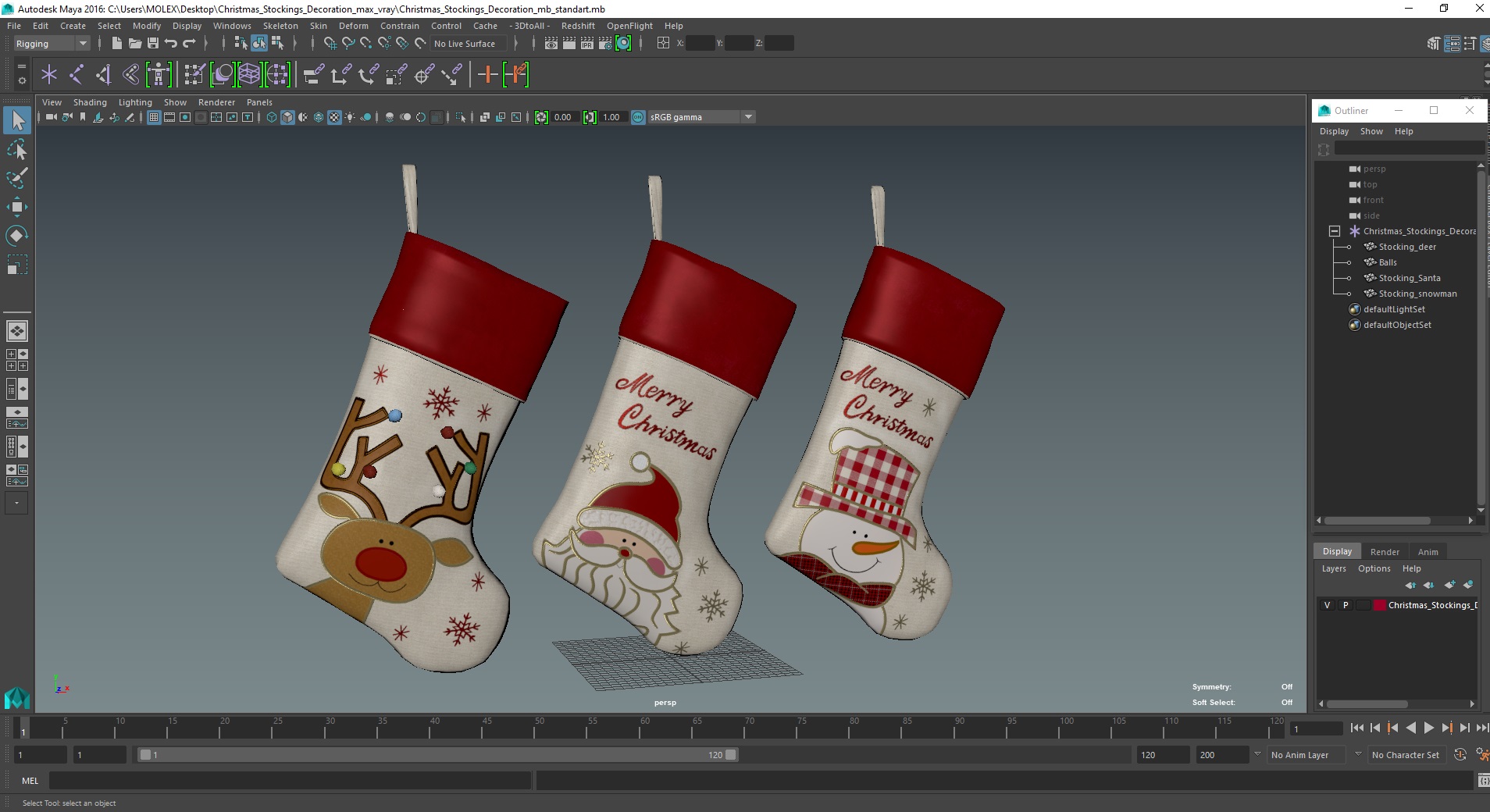 3D model Christmas Stockings Decoration