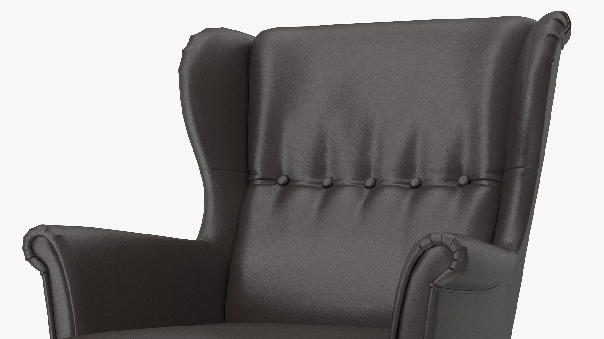 3D Leather Strandmon Wing Chair with Puff model