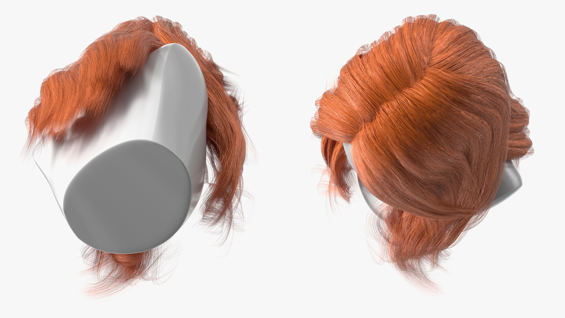 3D model Red Hair Wig Long Haircut