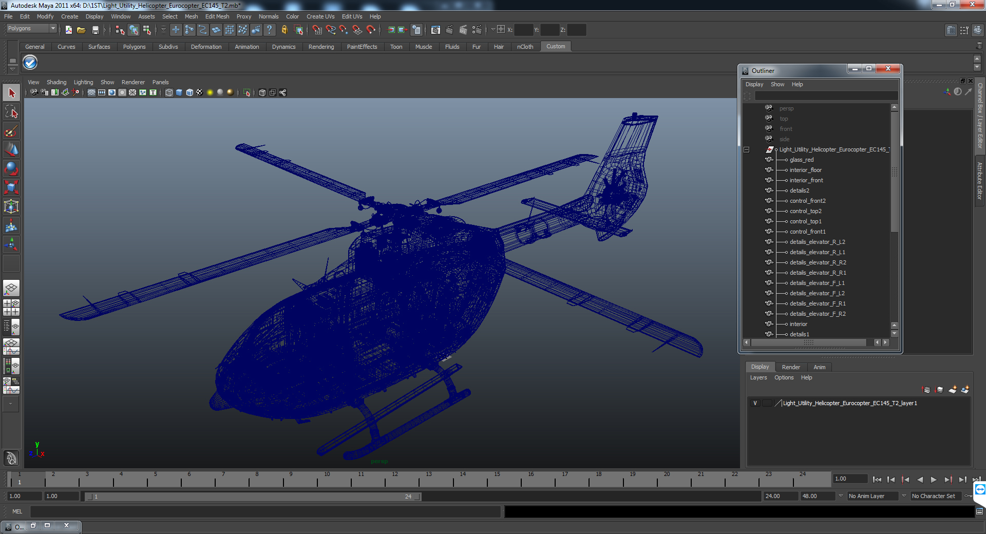 3D Civil Helicopter Airbus H145 model