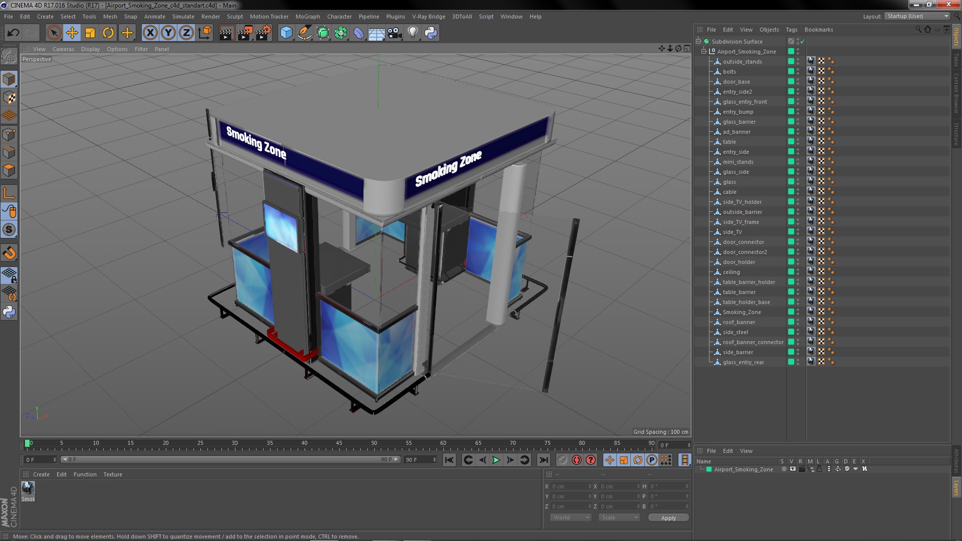 3D model Airport Smoking Zone