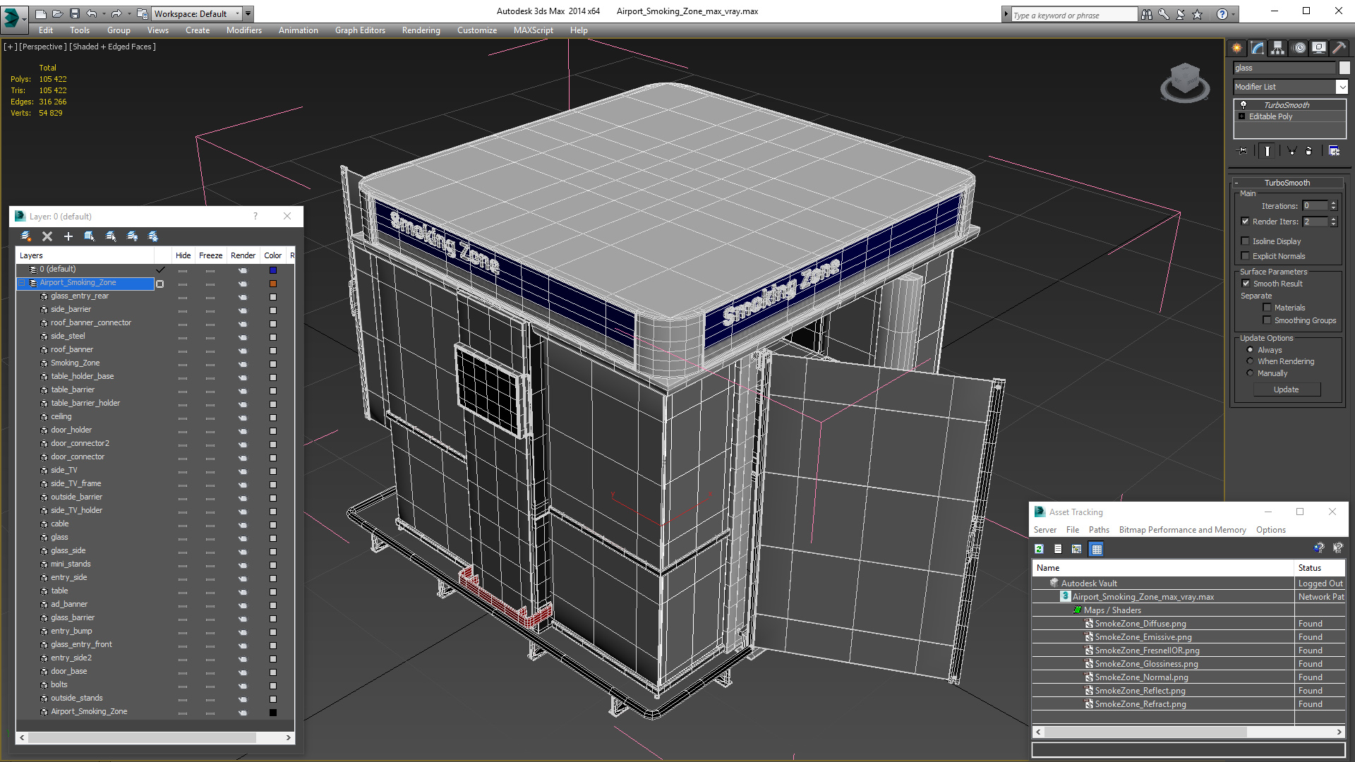 3D model Airport Smoking Zone