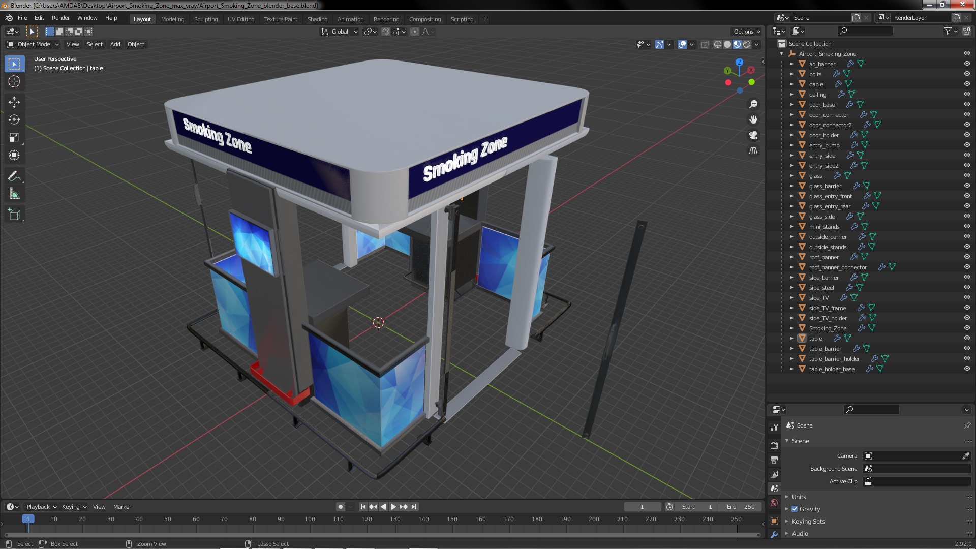 3D model Airport Smoking Zone