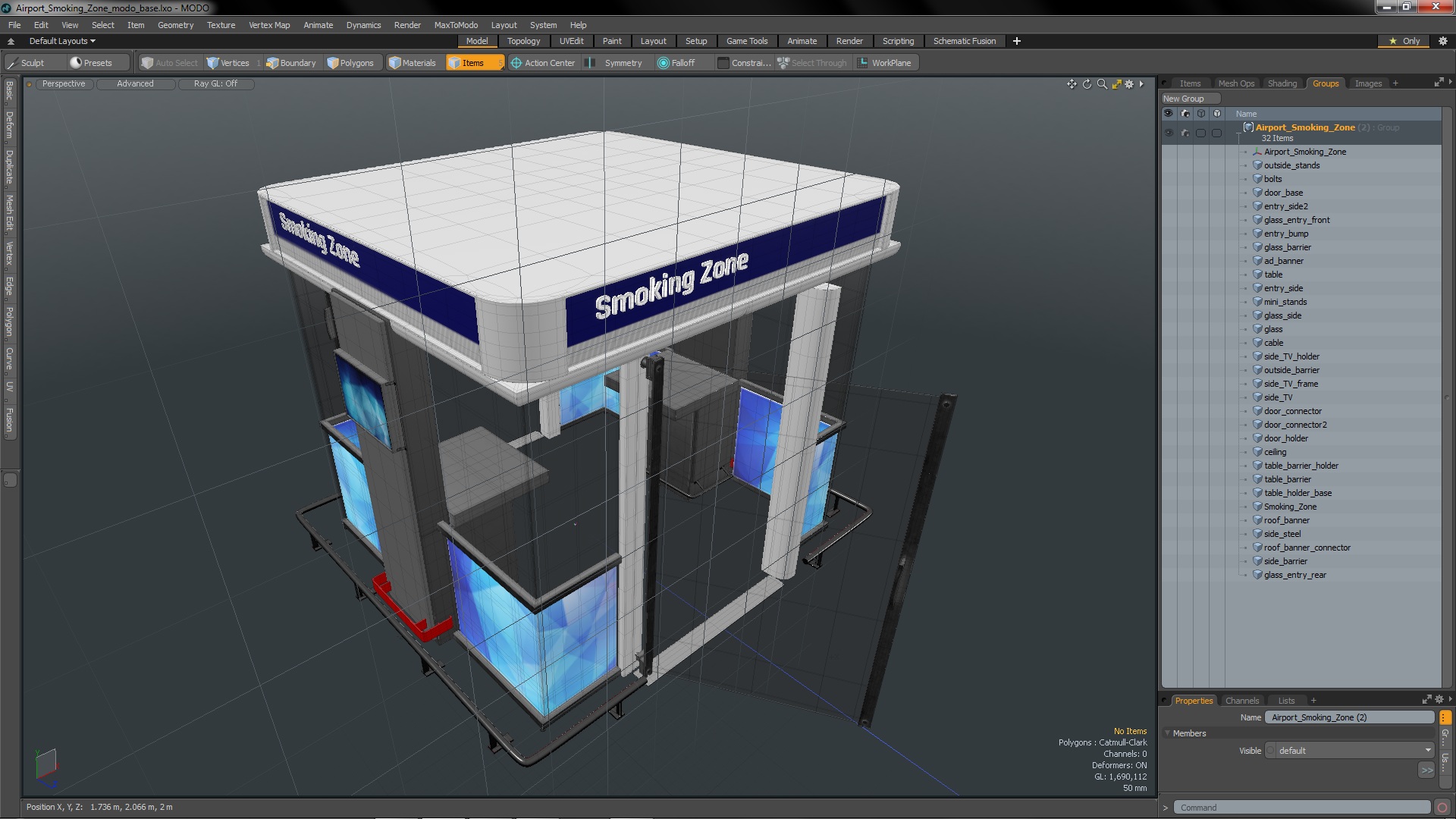 3D model Airport Smoking Zone