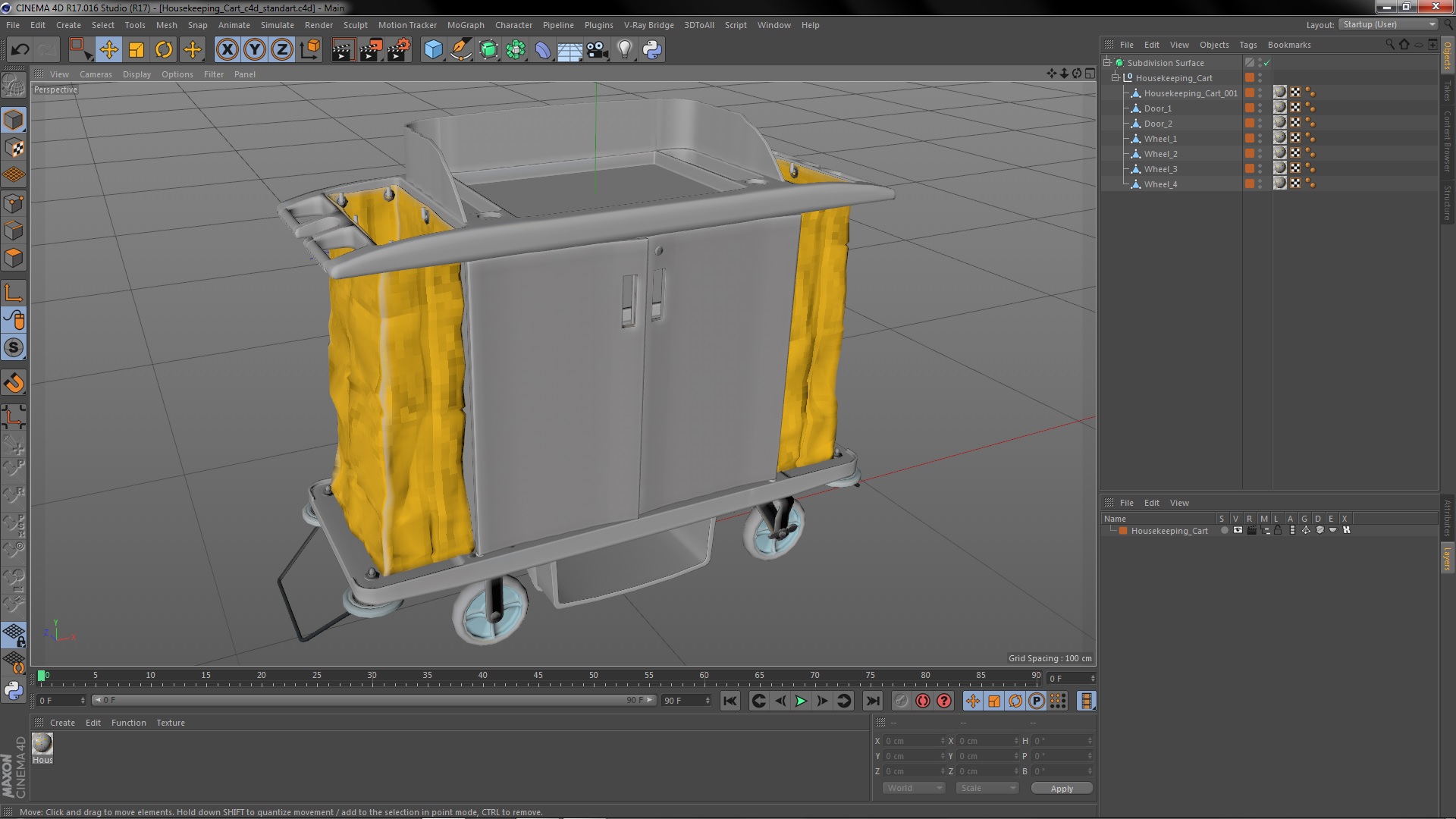 Housekeeping Cart 3D