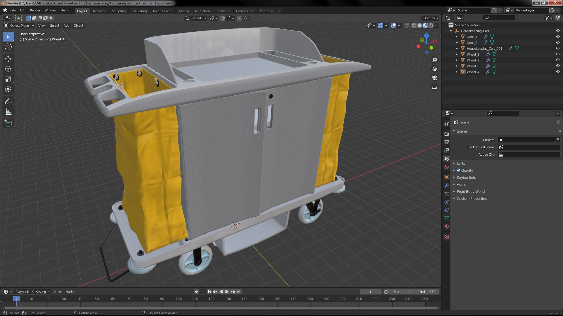 Housekeeping Cart 3D