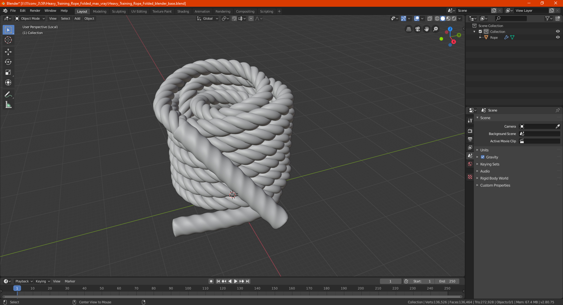 3D Heavy Training Rope Folded