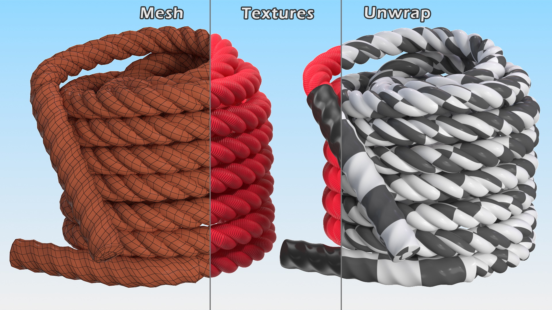 3D Heavy Training Rope Folded