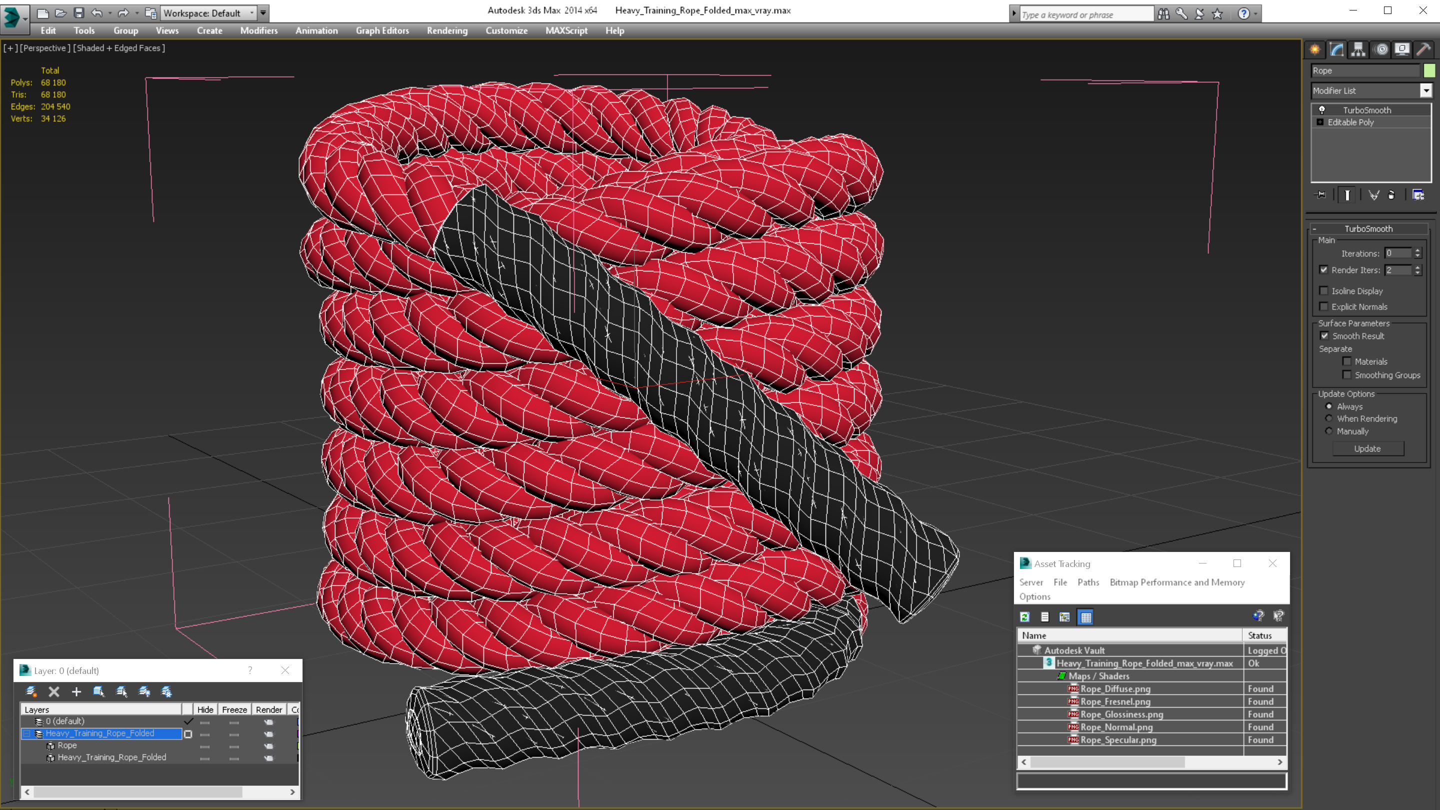 3D Heavy Training Rope Folded