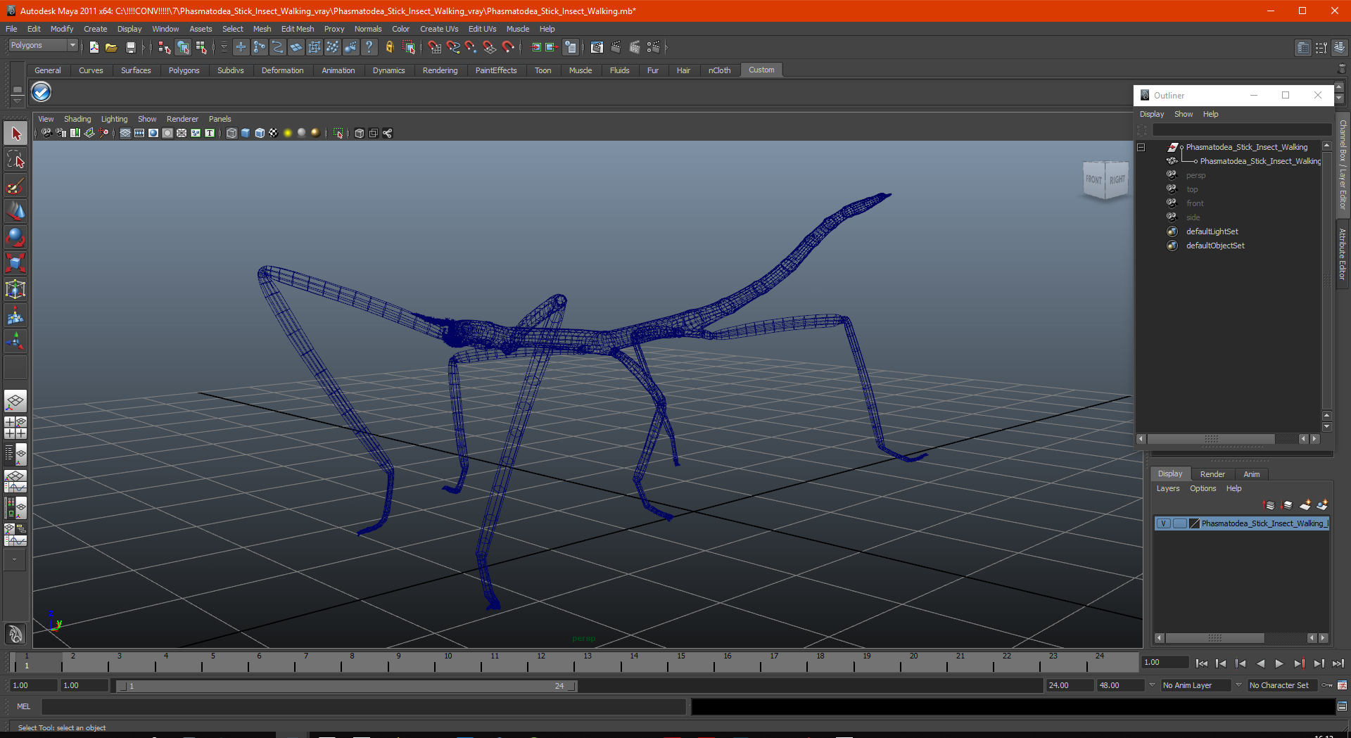 Phasmatodea Stick Insect Walking 3D