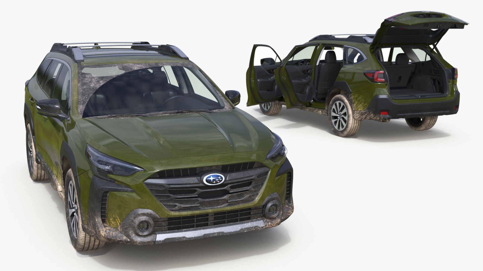 3D Subaru Outback 2025 Green Dirty