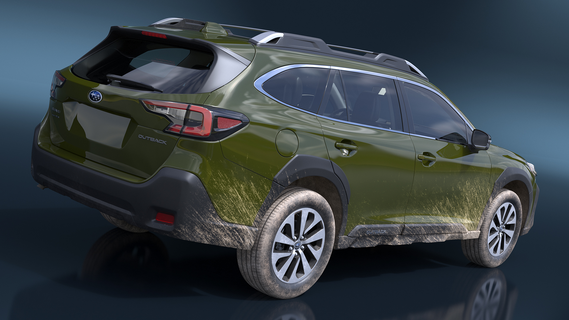 3D Subaru Outback 2025 Green Dirty