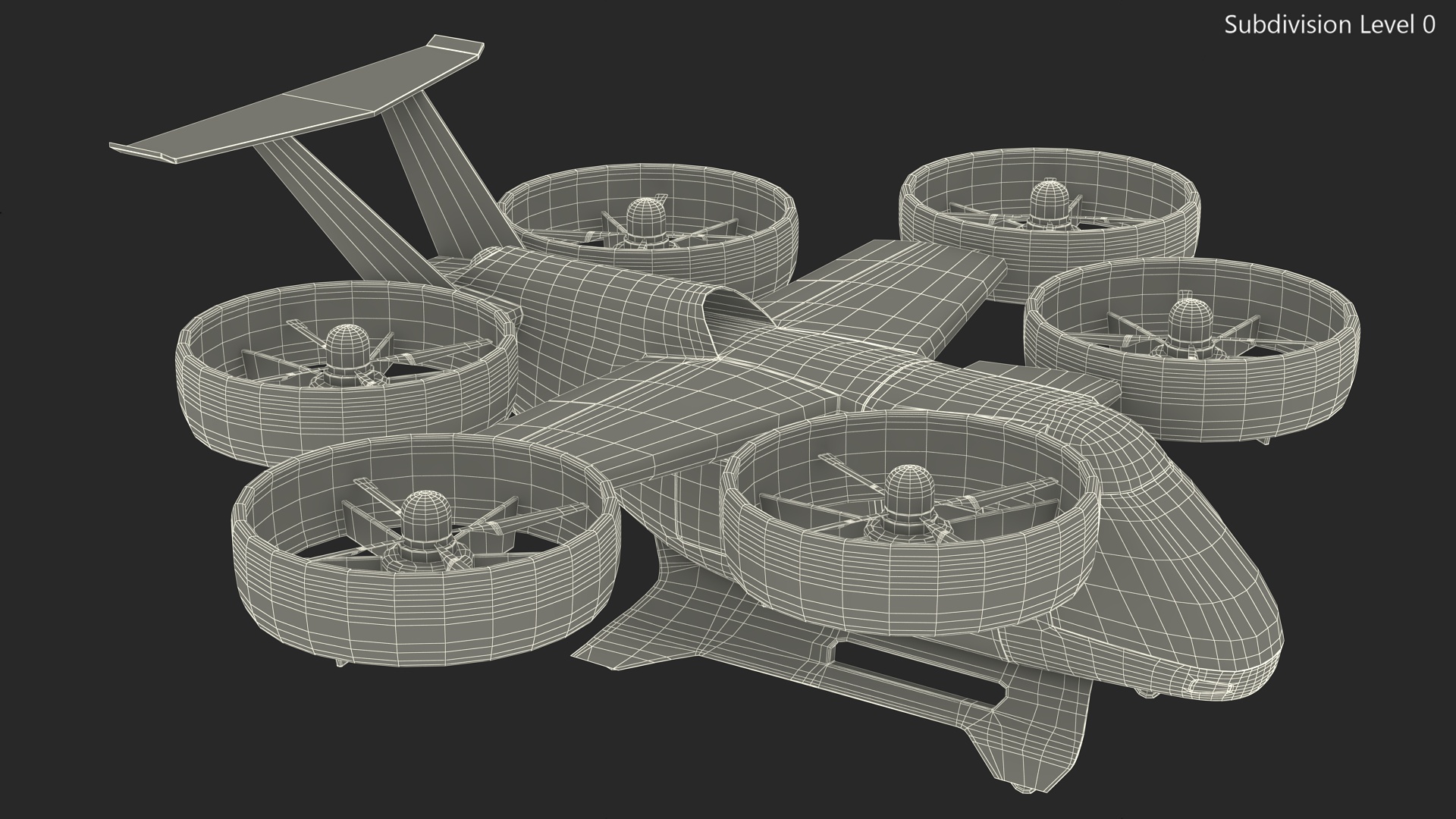 3D Concept Flying Taxi Simple Interior Rigged for Maya