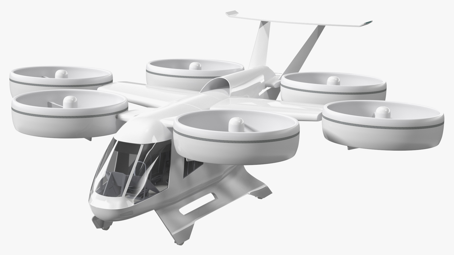 3D Concept Flying Taxi Simple Interior Rigged for Cinema 4D