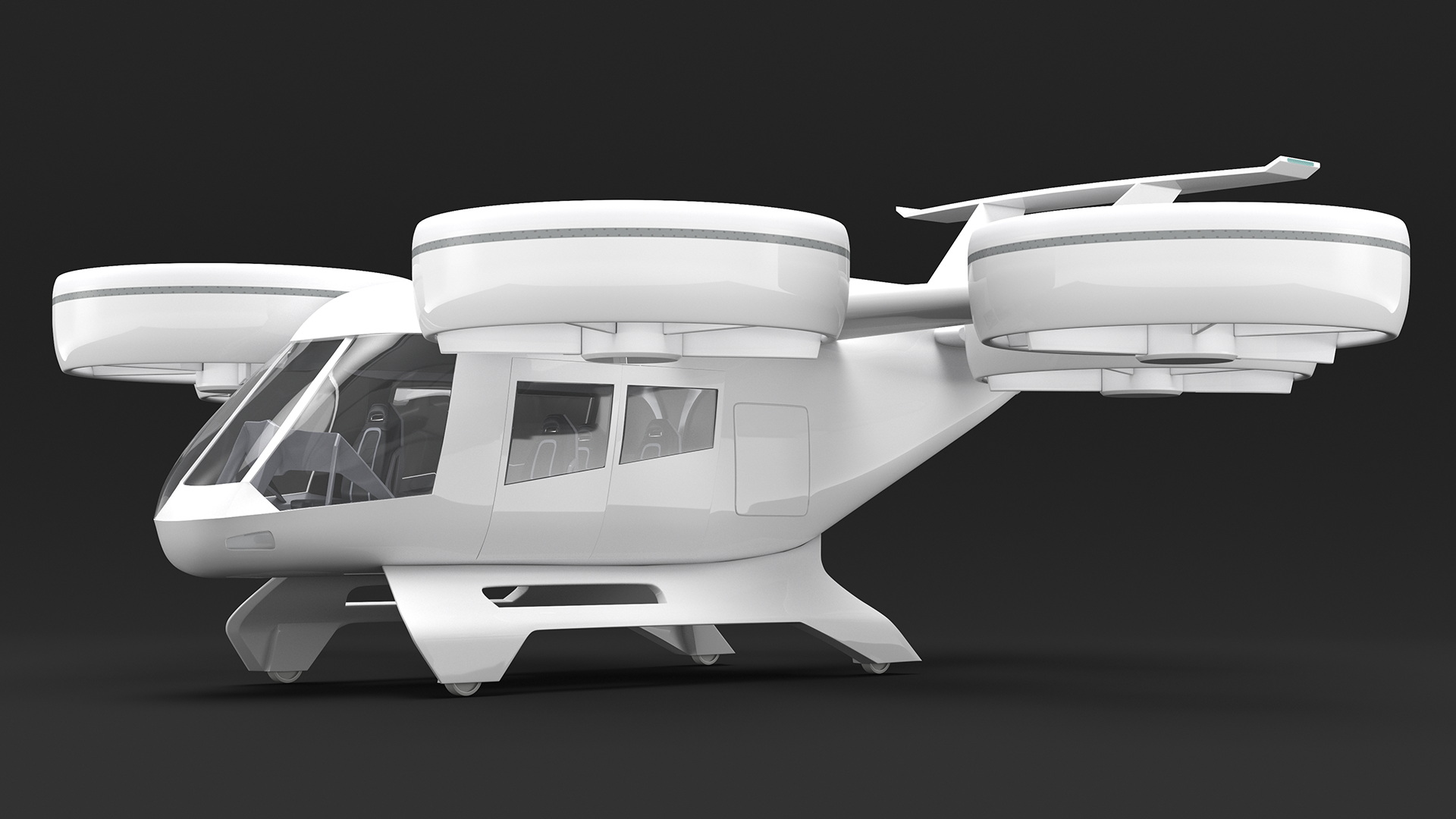 3D Concept Flying Taxi Simple Interior Rigged for Maya