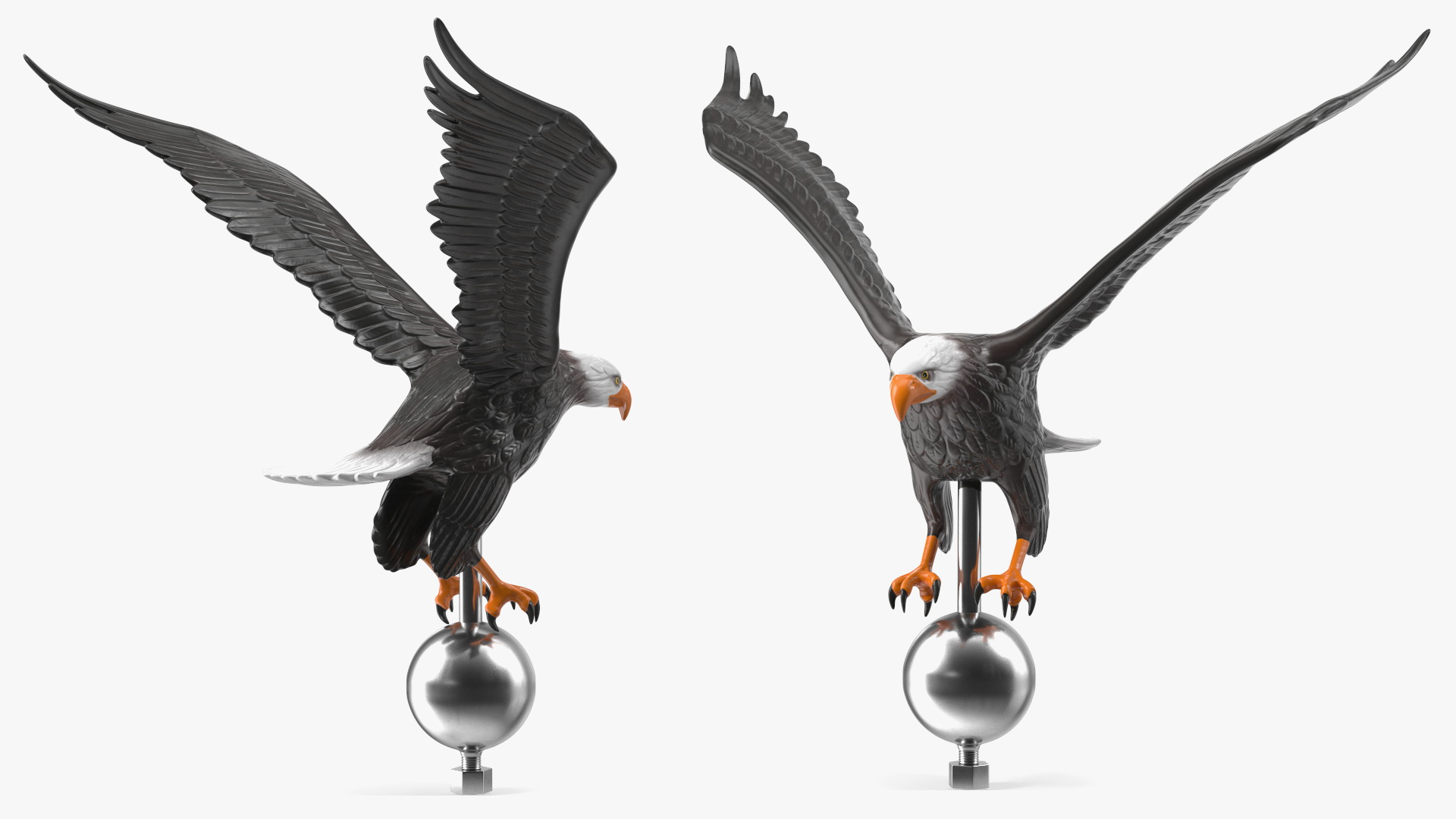 3D Flying Eagle Flagpole Topper model