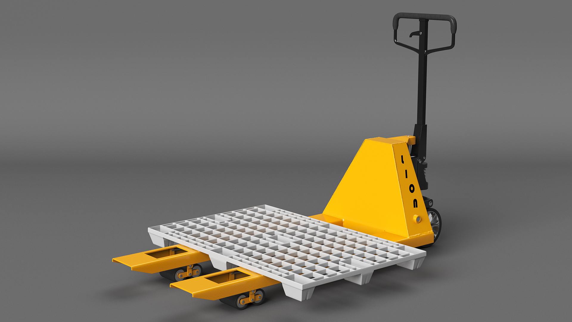 Manual Pallet Jacks with Plastic Pallet 3D model