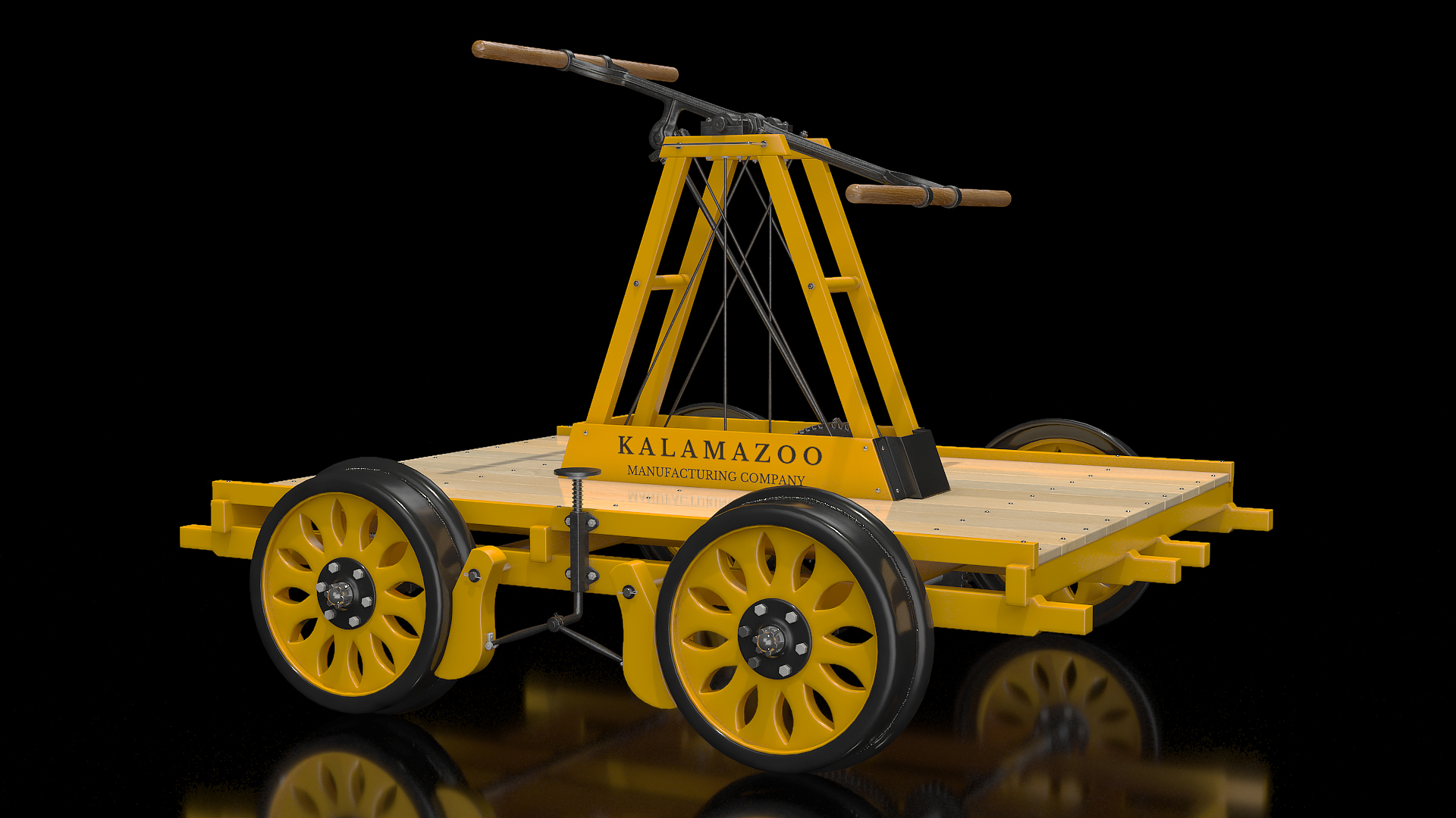 Kalamazoo Railway Handcar Rigged 3D