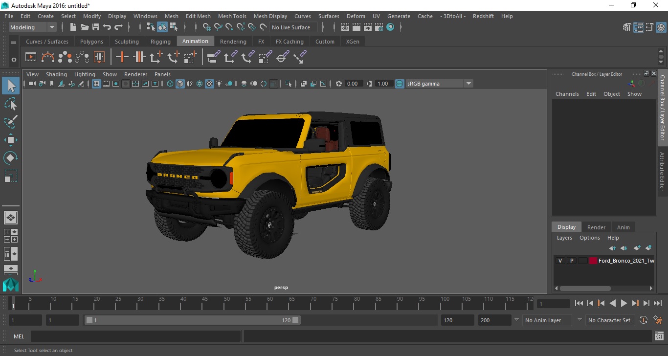 Ford Bronco 2021 Two Door 4X4 3D model