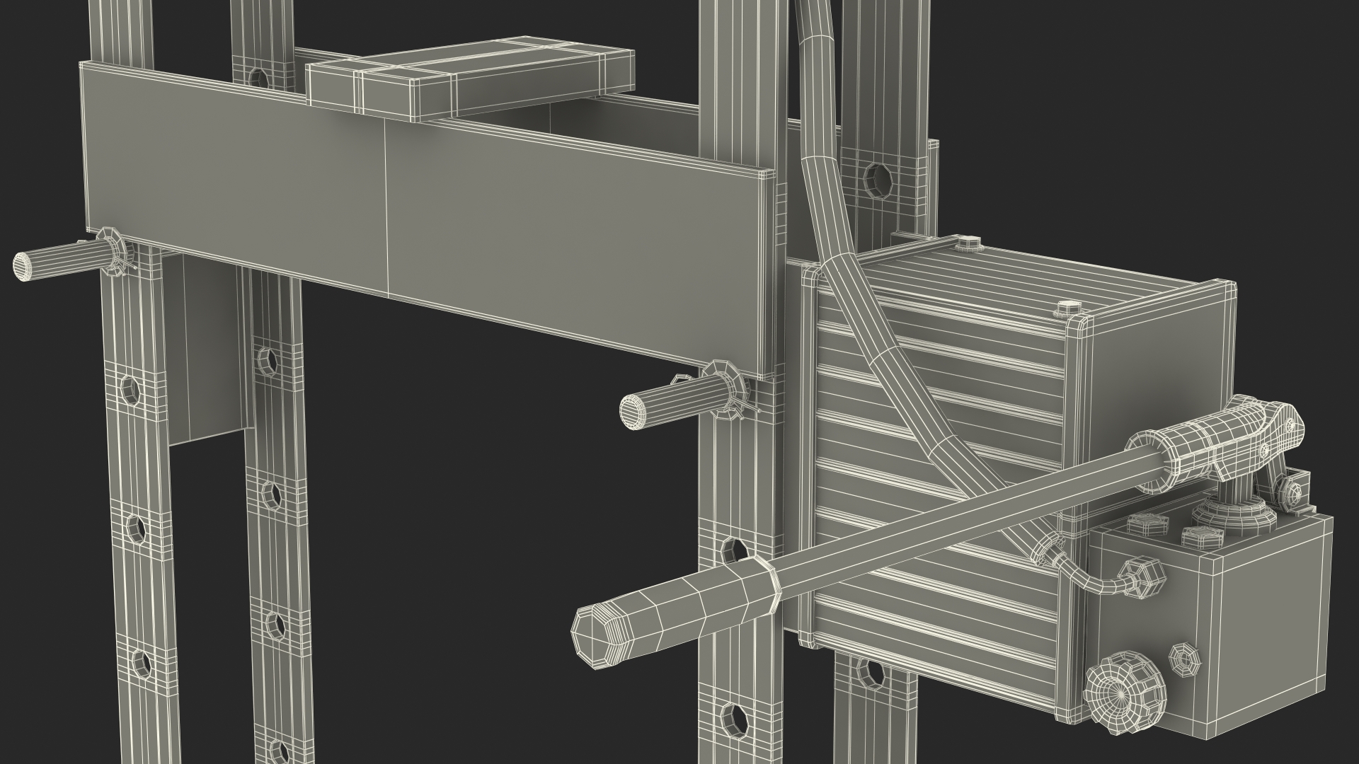 3D model Manual Hydraulic Bench Press Rigged