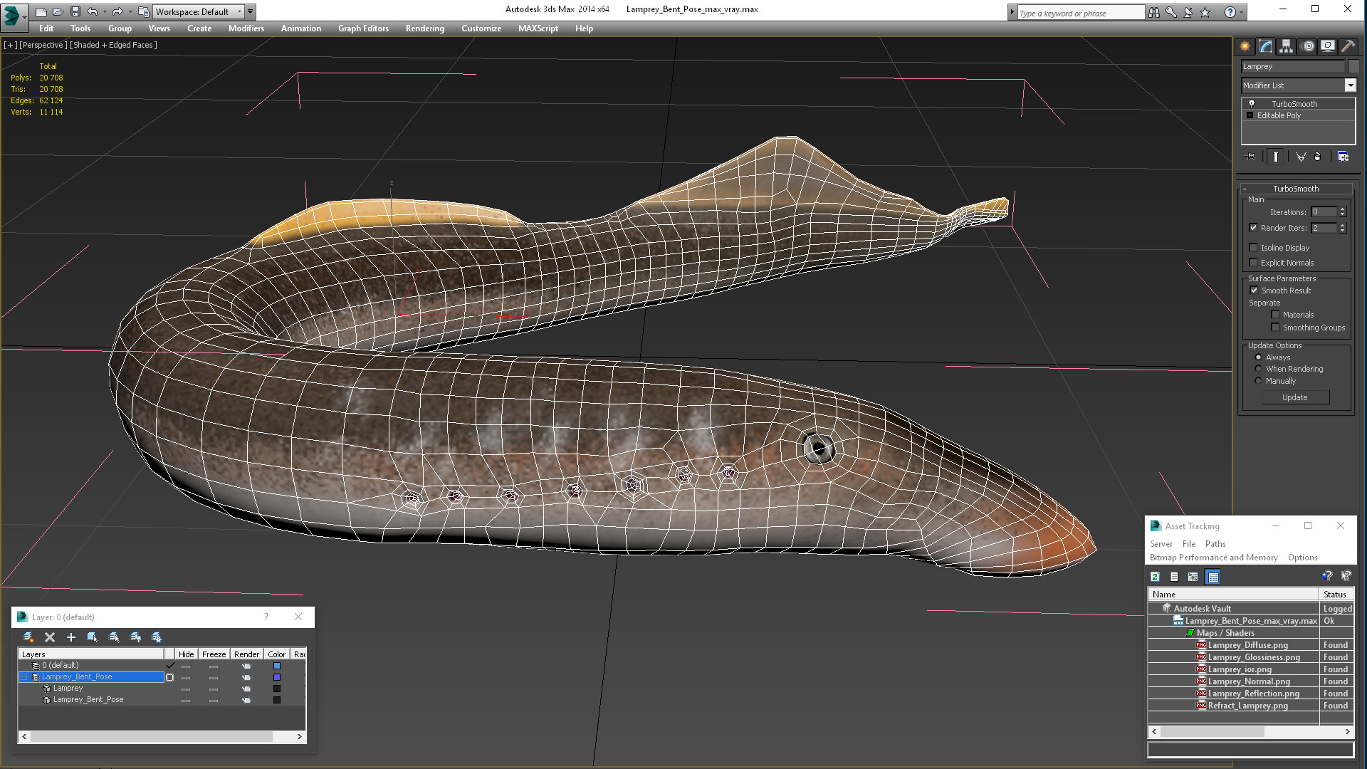 Lamprey Bent Pose 3D